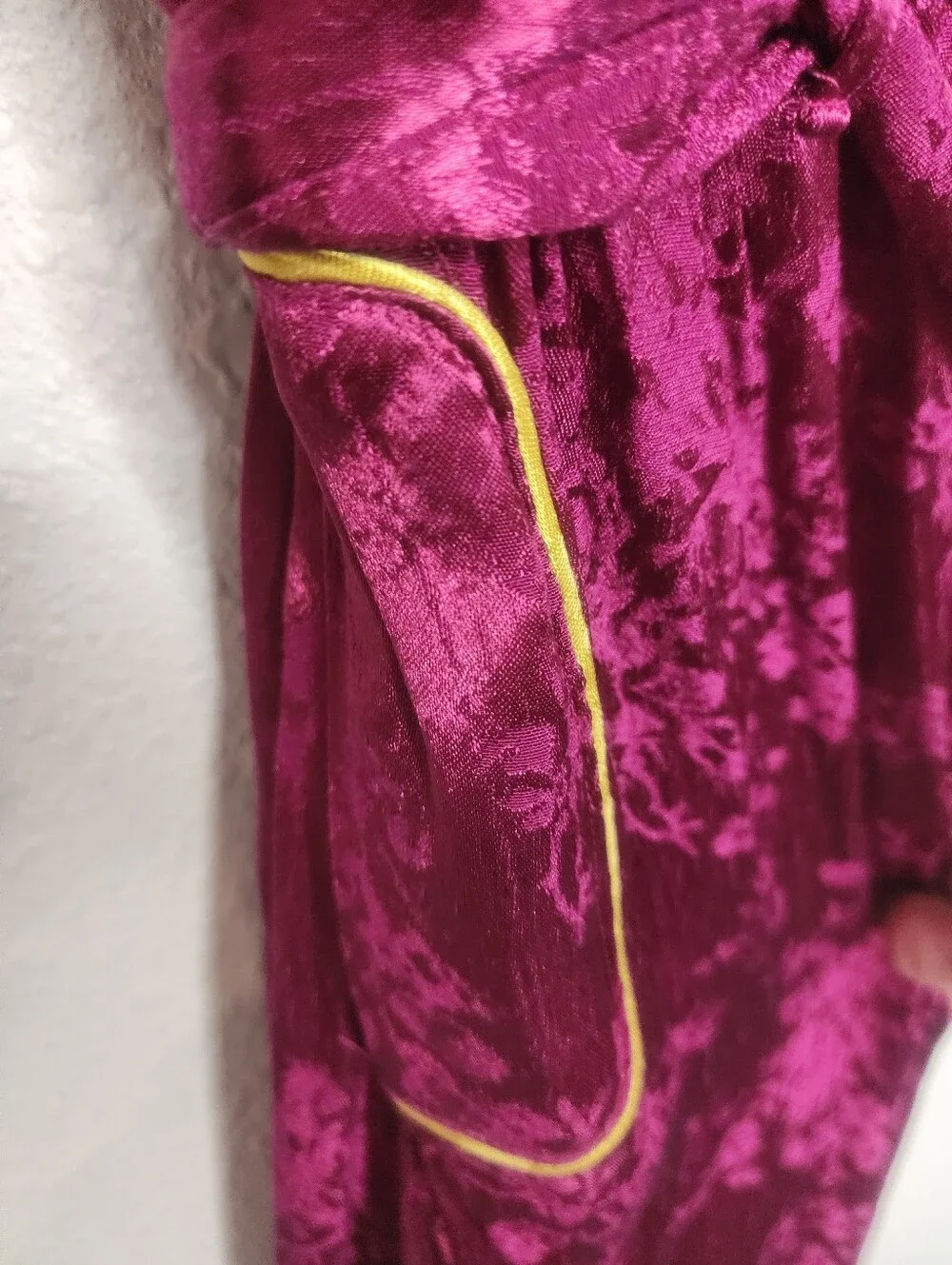 Free People So So Chic Raspberry Satin Jacquard Jumpsuit Size XS New With Tags